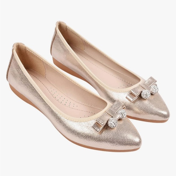 New! GUANSITU Foldable Flat Ballet Flats BLING with Bow! - Picture 3 of 7